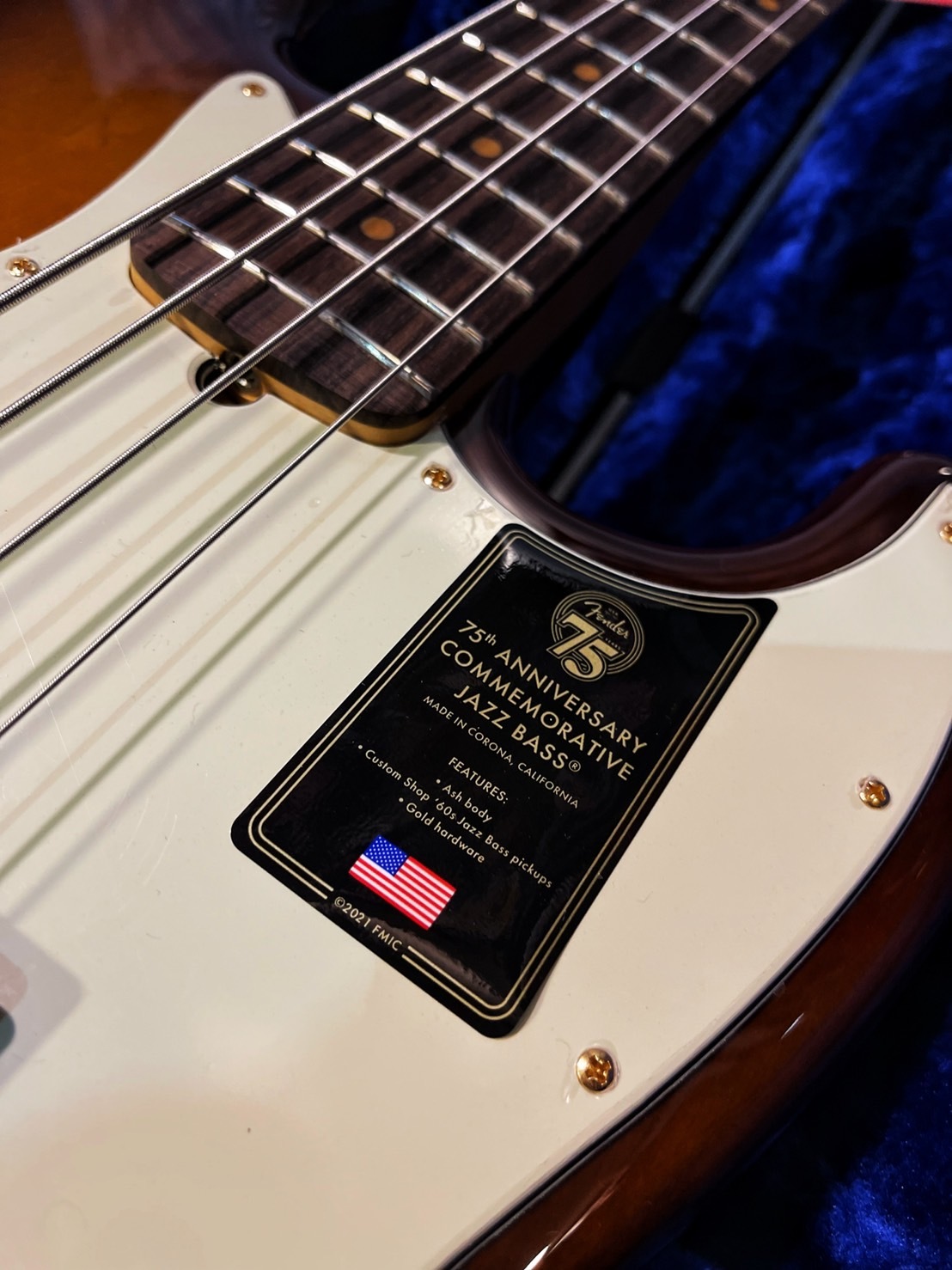 Fender American 75周年 限量紀念版 電貝斯 J bass RW 2CB