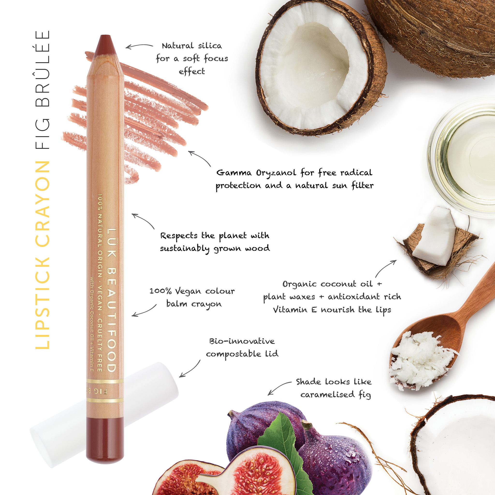 LIPSTICK CRAYON #FIG BRULEE | LUK BEAUTIFOOD