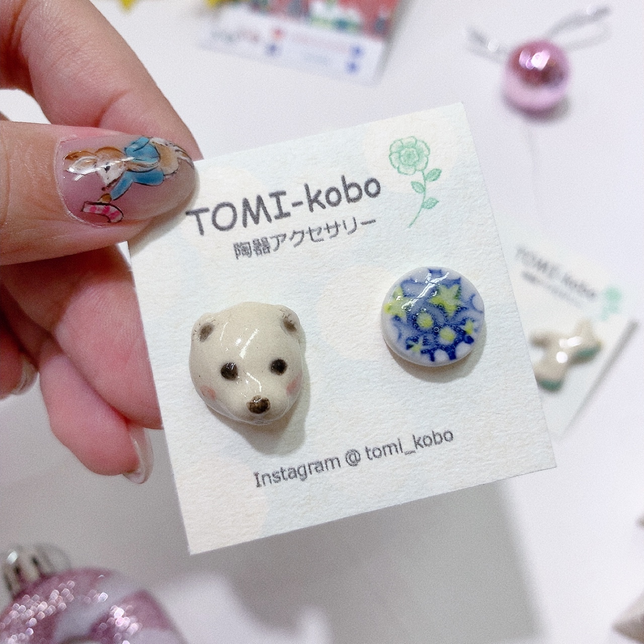 [手作家] 陶瓷熊仔與星星耳環 (網站限定優惠)