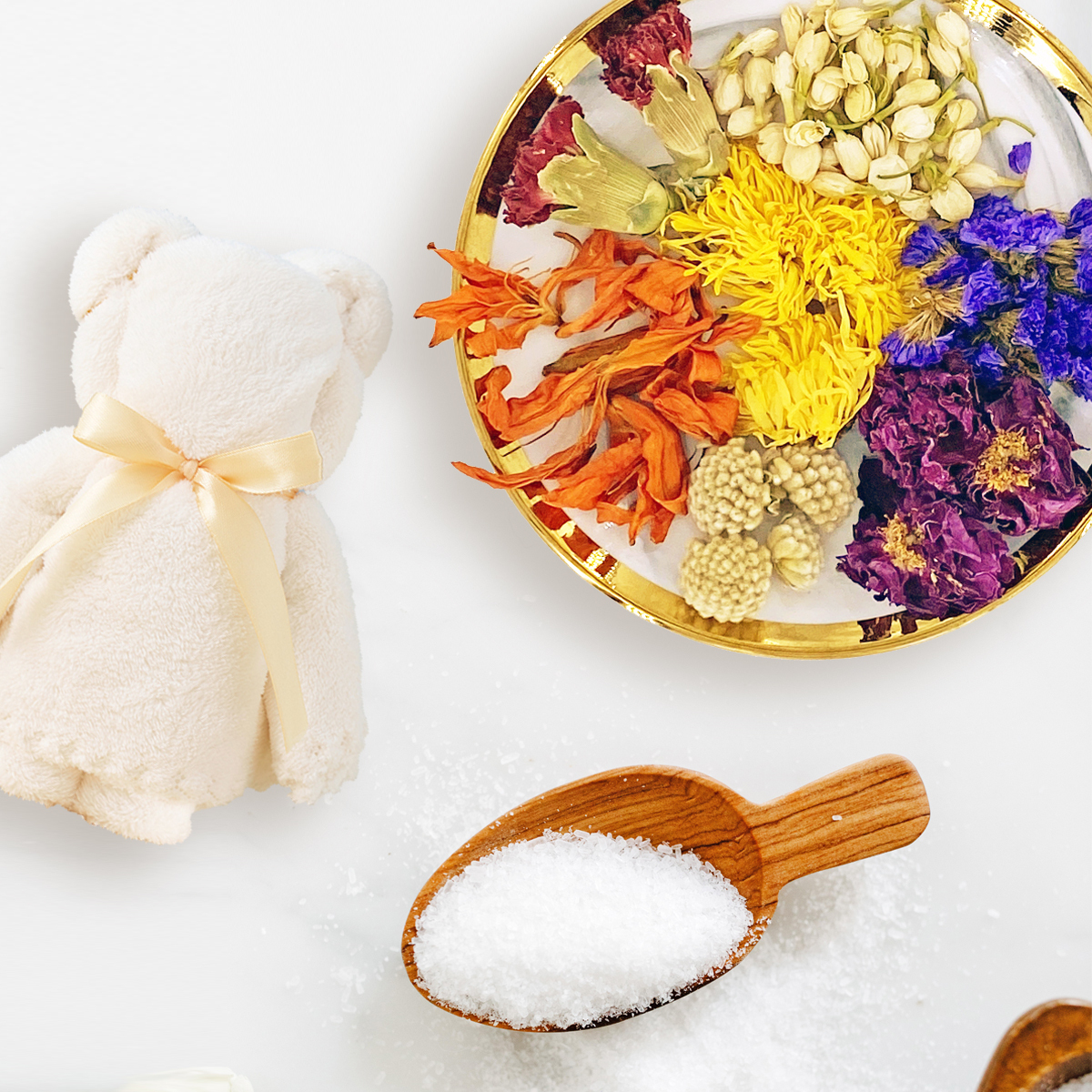 額外贈品🎁七色花2件裝 x 瀉鹽300g【浸．浴版】會遇水開花+鹽浴｜影相打卡視覺一流