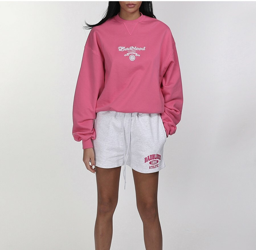 BADBLOOD Signature Logo 女 粉紅 長袖 衛衣  at-sweatshirt22-056