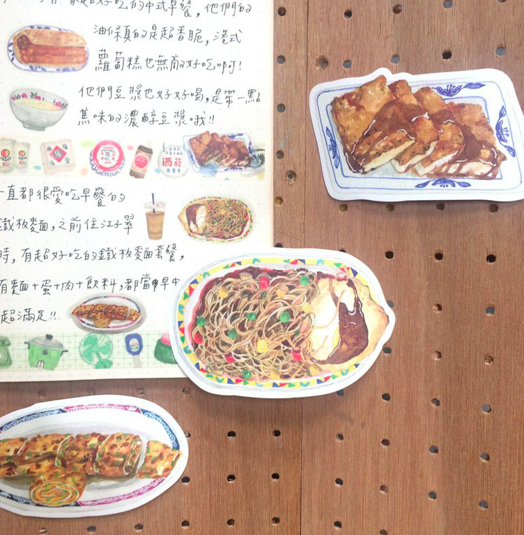 台灣味早餐與糕點 10入防水特大貼紙｜針線球