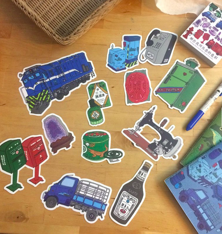 台灣色彩 12入防水特大貼紙｜針線球