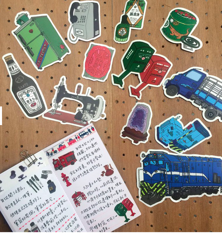 台灣色彩 12入防水特大貼紙｜針線球