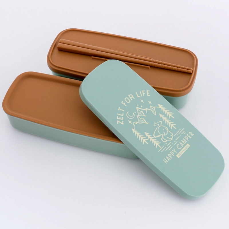 日本 BISQUE｜ZELT 復古雙層便當盒/附筷子