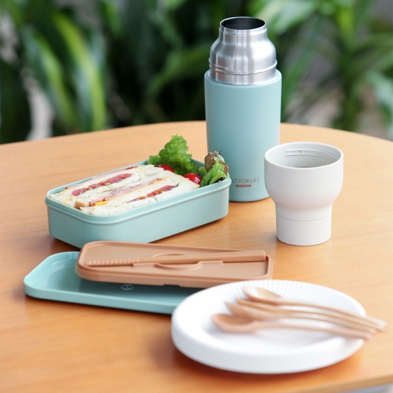 日本 BISQUE｜ZELT 復古便當盒/附筷子