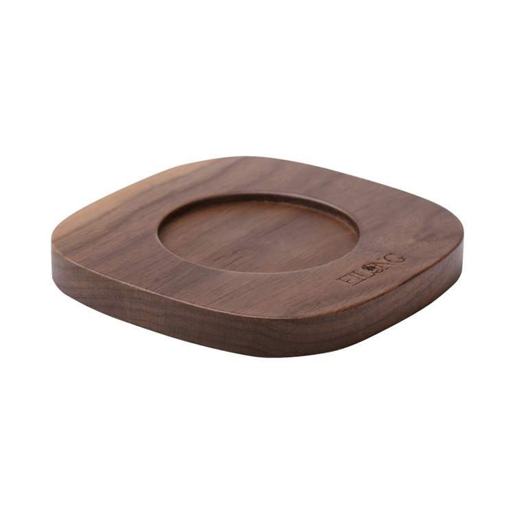 經典原木-胡桃木杯托/杯墊(8 x 8 cm )2入