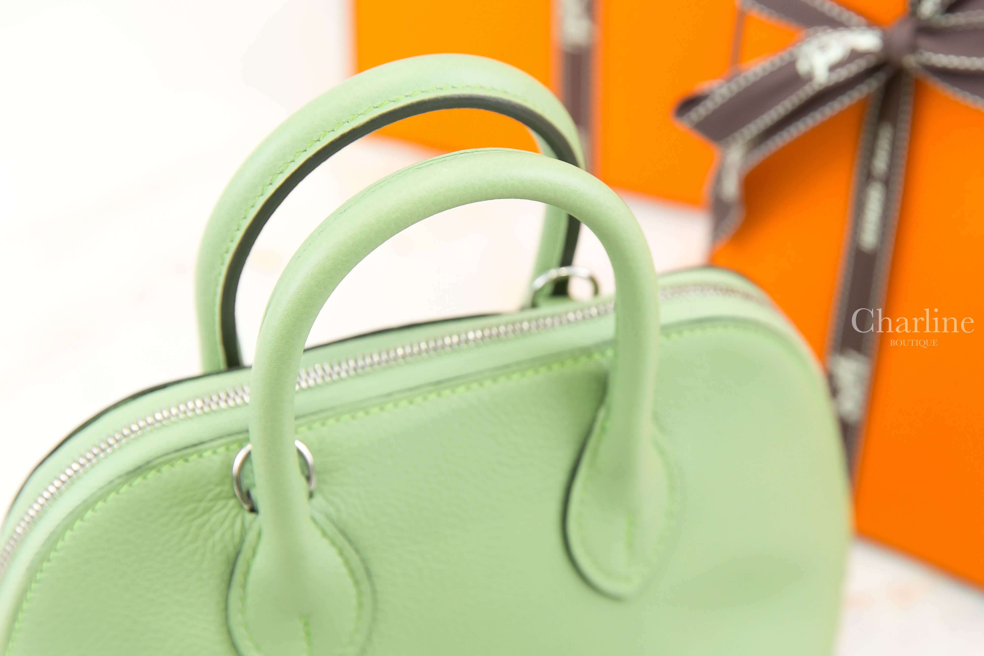 Hermès Bolide 1923 Mini 3I Vert Criquet Evercolor 牛油果綠銀釦迷你手提肩背包