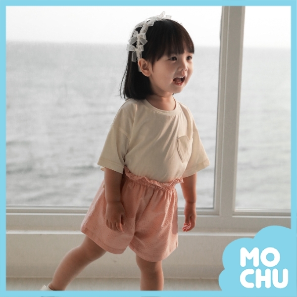 純色愛心短袖上衣(四色)