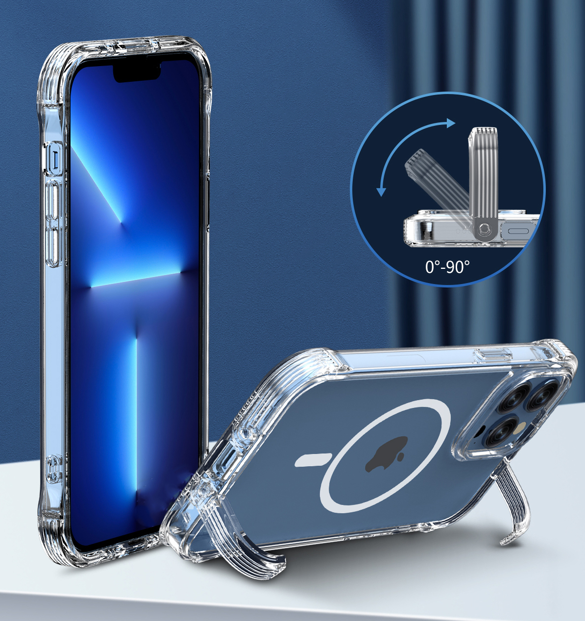 VP吸血鬼 【多功能隱形支架防摔殼】透明四角抗衝擊，隱形邊角支架，可當掛勾