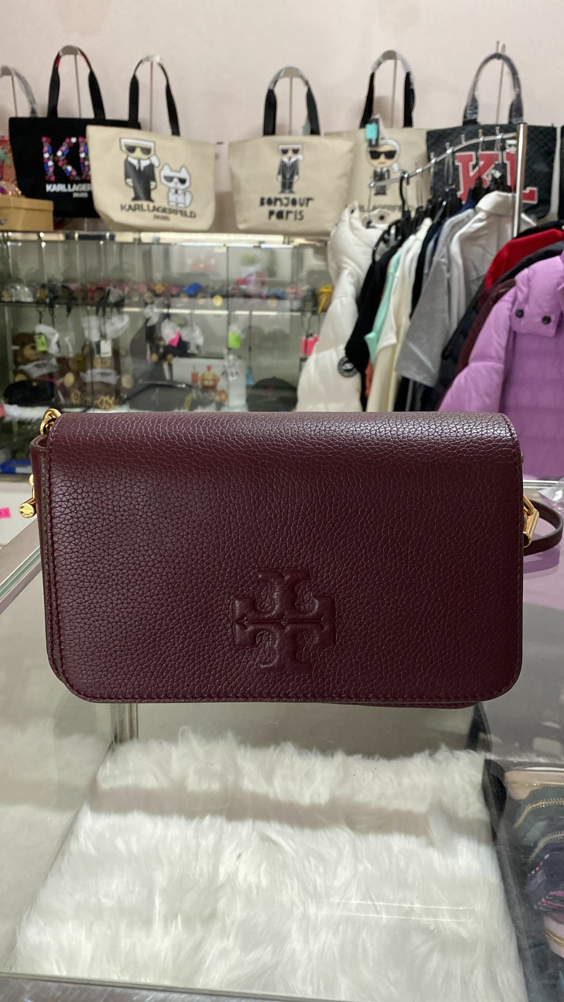 [S] TORY BURCH THEA MINI BAG, IMPERIAL GARNET , 67303-609 (STB64)