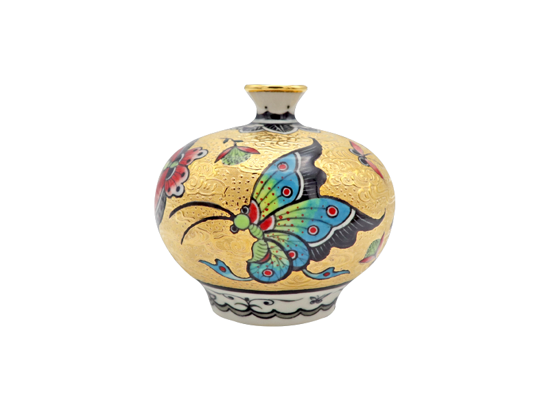 G44-彩金幸福蝴蝶小金瓶