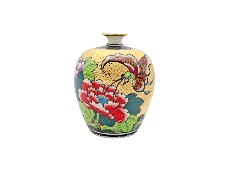 G45-彩金幸福蝴蝶橄欖小金瓶