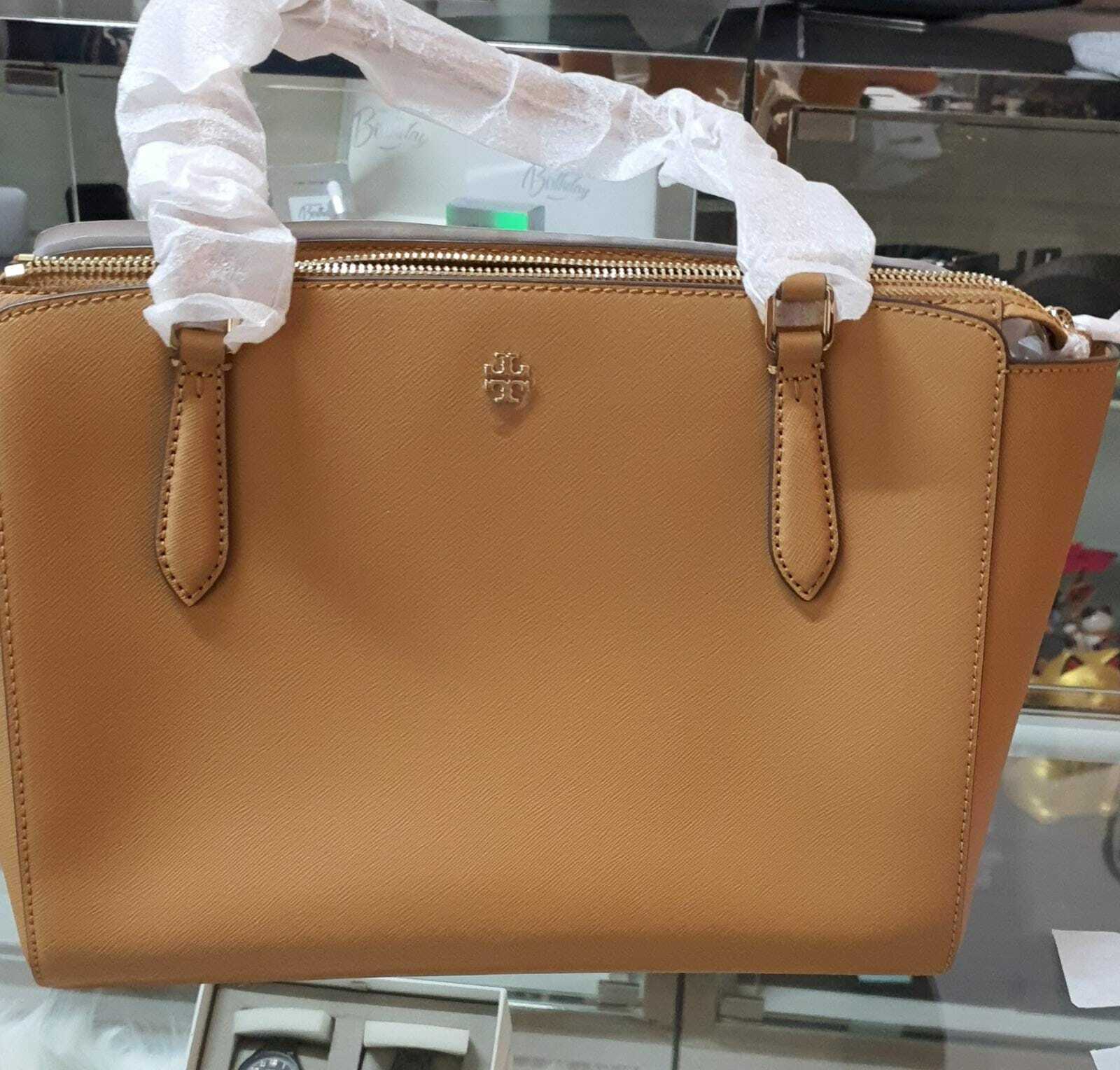 [S] TORY BURCH EMERSON SMALL TOP ZIP TOTE BAG, CARDAMOM, 64188-900 (STB74)