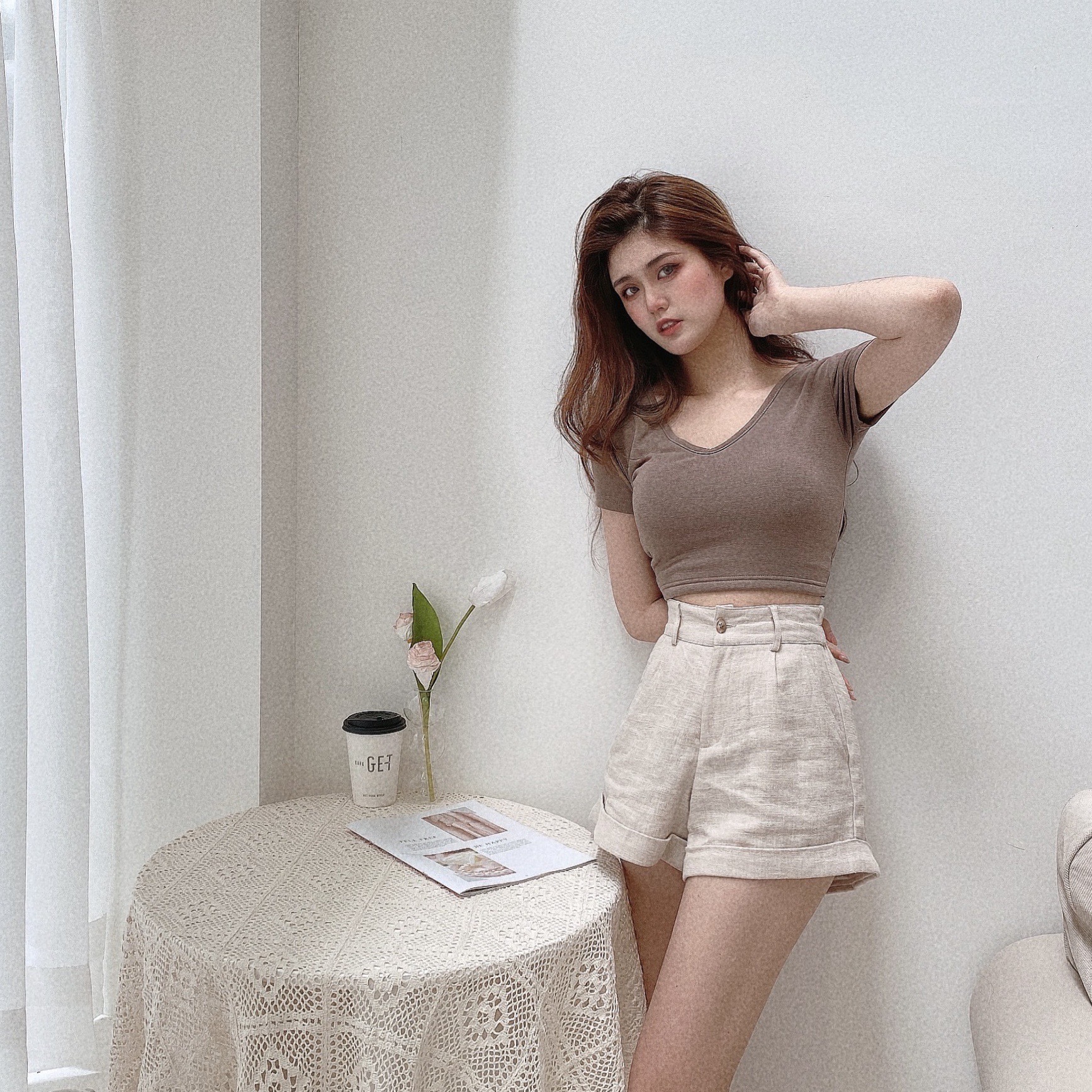 回頭率極高厚墊露背上衣/四色