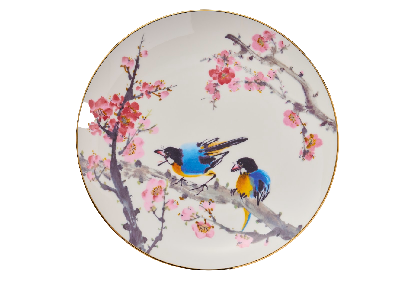 D52-翠鳥迎春瓷盤