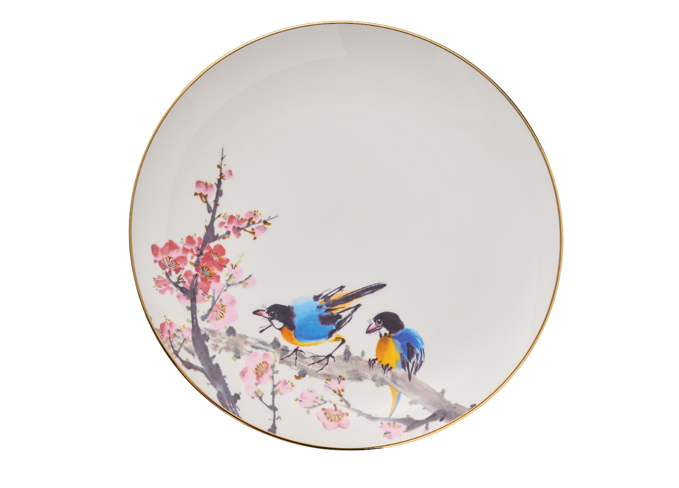 D53-翠鳥一剪梅瓷盤