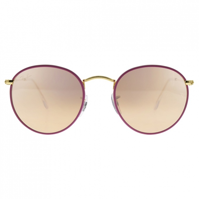 【RayBan】RB3447JM 91963E-50mm  水銀鏡片/膠圈時尚拚色 圓框太陽眼鏡