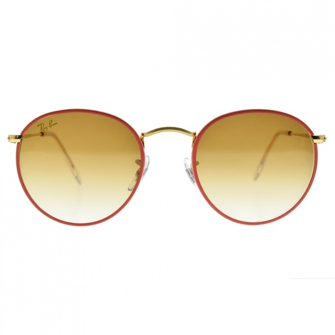 【RayBan】RB3447JM 919651-50mm 膠圈時尚拚色 圓框太陽眼鏡