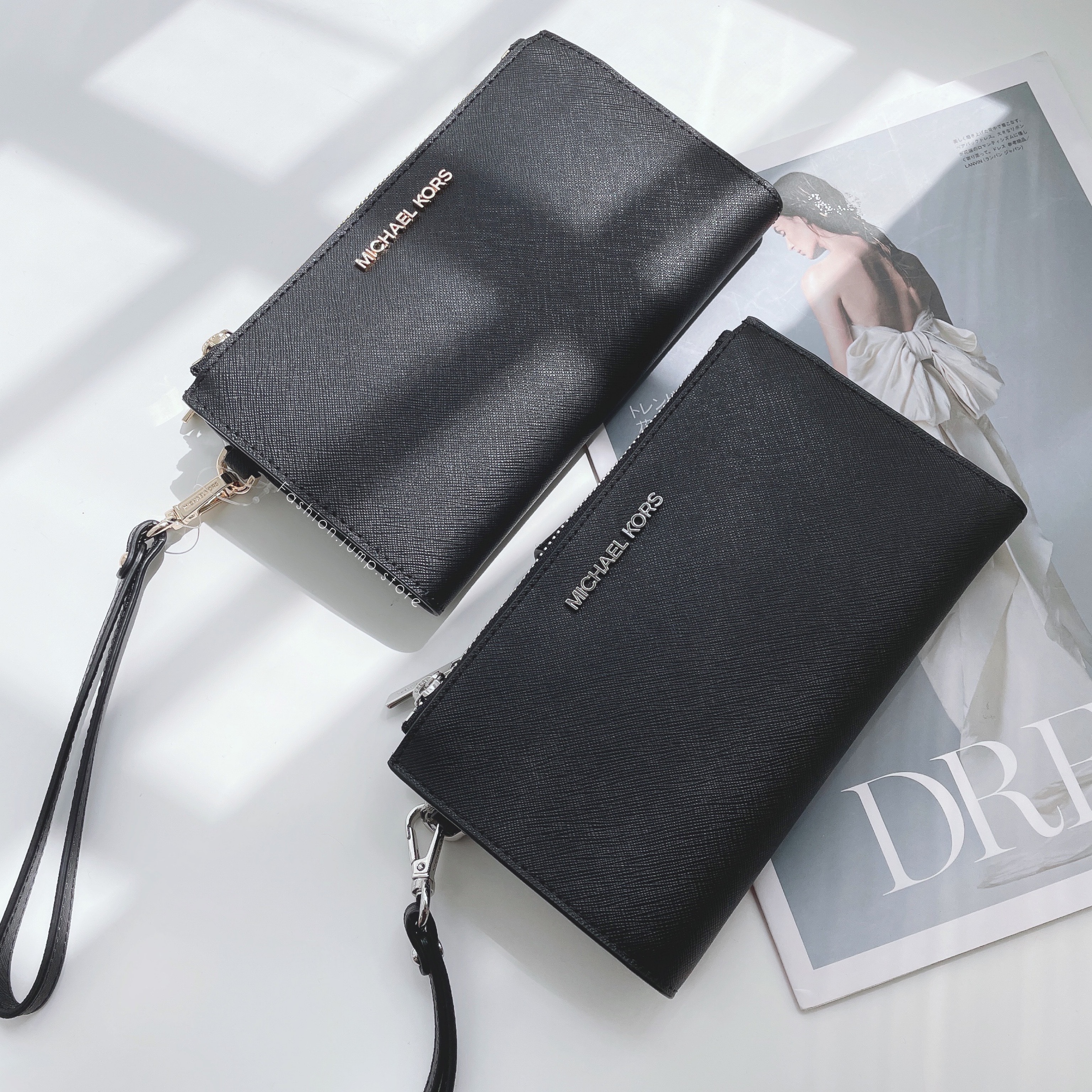 （現貨）Michael Kors MK 防刮皮 長夾 黑色手拿長夾