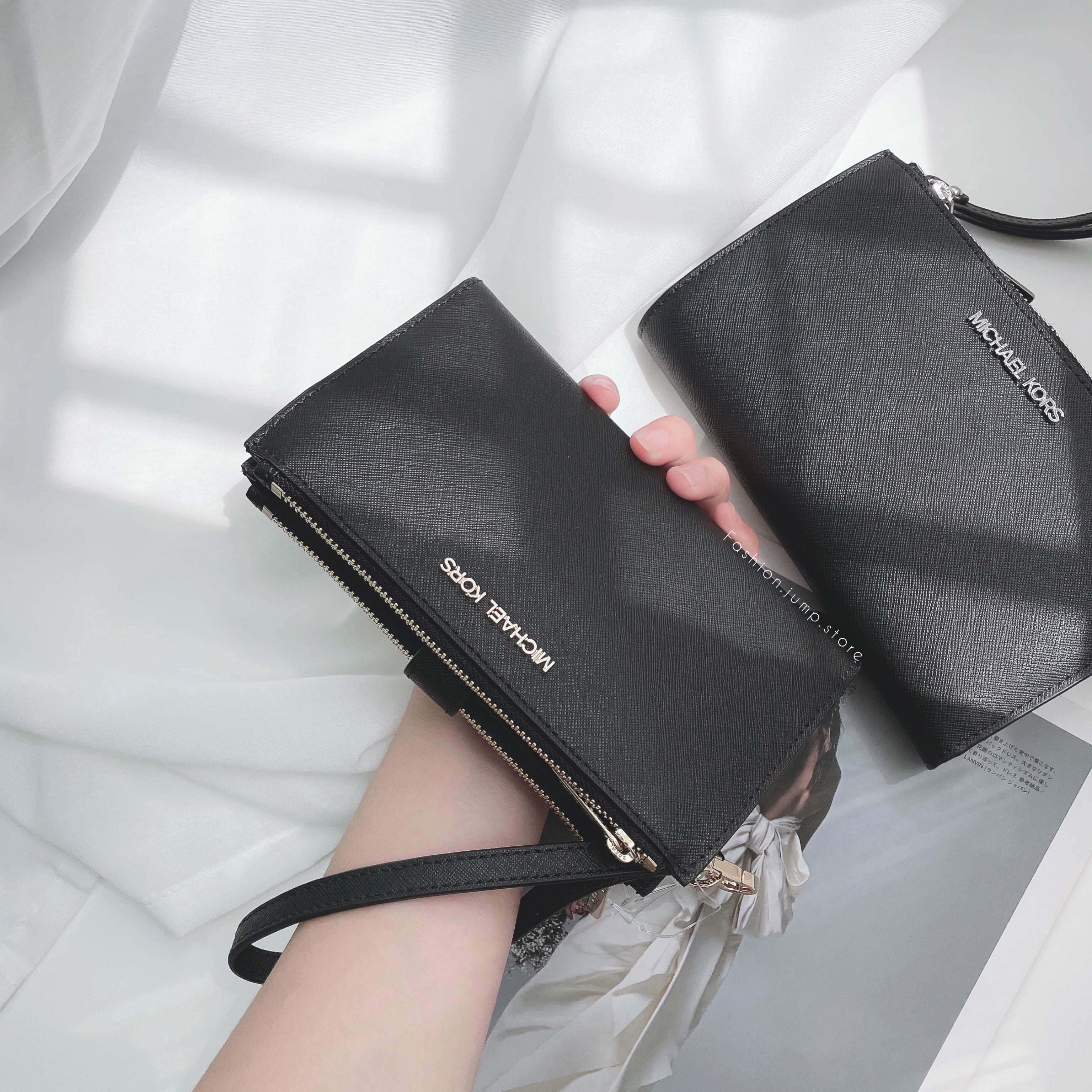 （現貨）Michael Kors MK 防刮皮 長夾 黑色手拿長夾