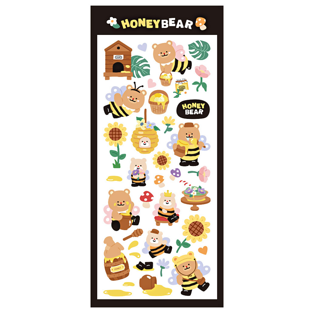 Khakiz Sticker－Honey Bear (Korean Stationery Brand)