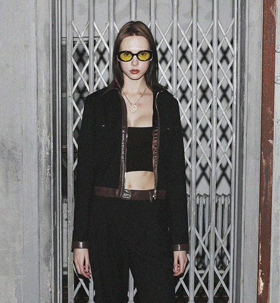 BADBLOOD Leather Mix Corset Tank 黑色 女 背心 w-tnk22-001