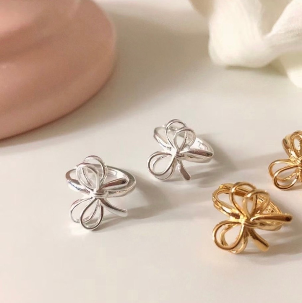 925silver-Rosette earrings