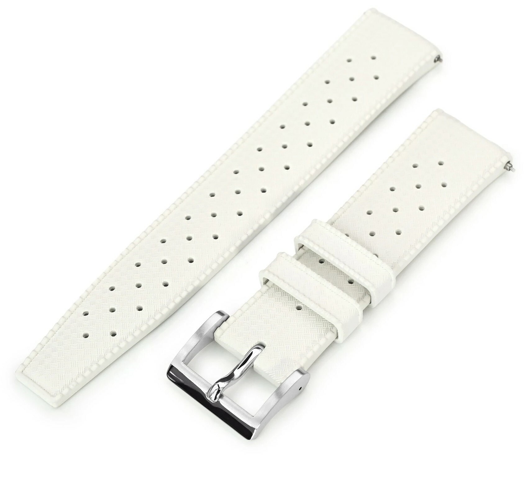 萬年鐘錶 - 太空人錶帶  白色Tropic Pro 熱帶橡膠快拆潛水款錶帶  22mm, 20mm   FKM05M-22A20PBU66 /  FKM05M-20A18PBU66