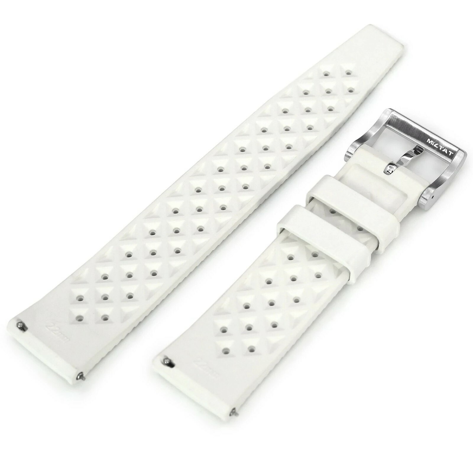 萬年鐘錶 - 太空人錶帶  白色Tropic Pro 熱帶橡膠快拆潛水款錶帶  22mm, 20mm   FKM05M-22A20PBU66 /  FKM05M-20A18PBU66