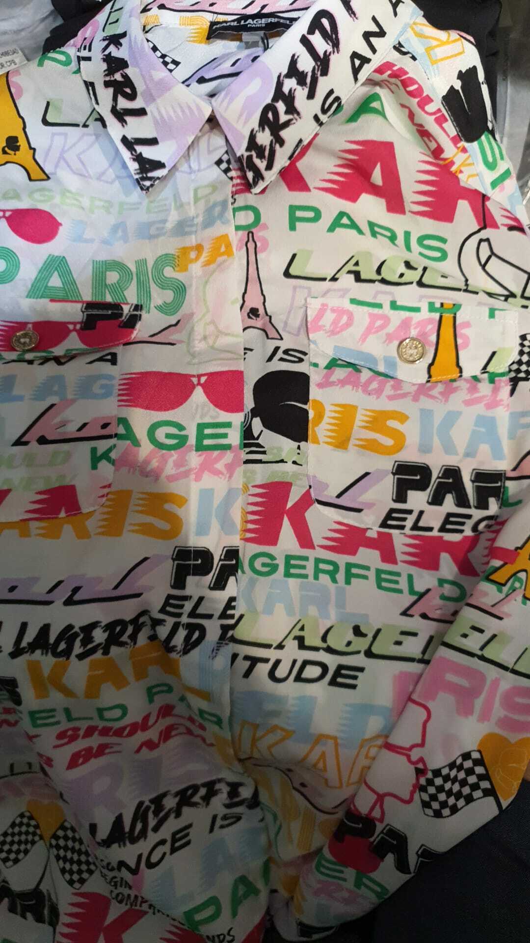 [S] KARL LAGERFELD WHIMISCAL BLOUSES, SOFT WHITE COMBO , L2TA6577-5F0 (SKL70)