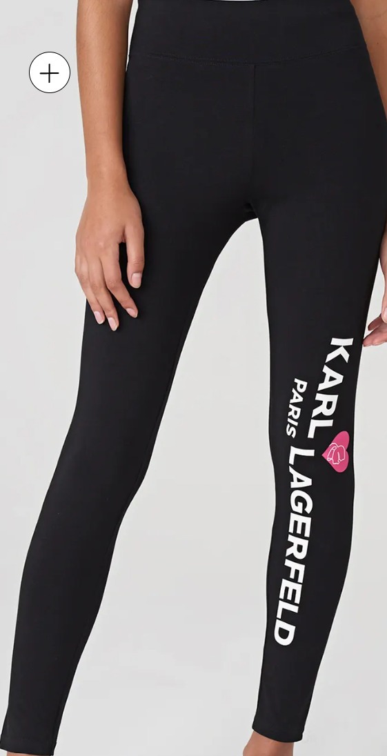 [S] KARL LAGERFELD LOGO HEART LEGGING, BLACK , L1TF297L-BLK (SKL74)