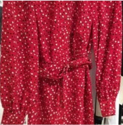 [S] KARL LAGERFELD FLOUNCE HEM SHIRT DRESS, ADMIRAL RED COMBO , LD1IE902-VOY [FINAL SALES] (SKL75)