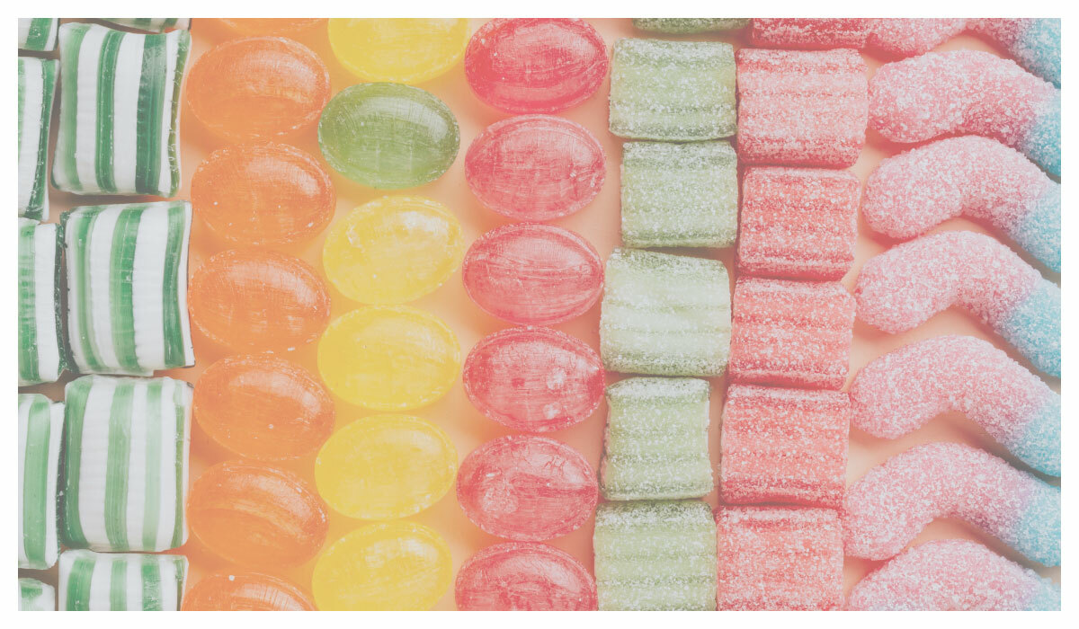 各式各樣色彩繽紛的糖果