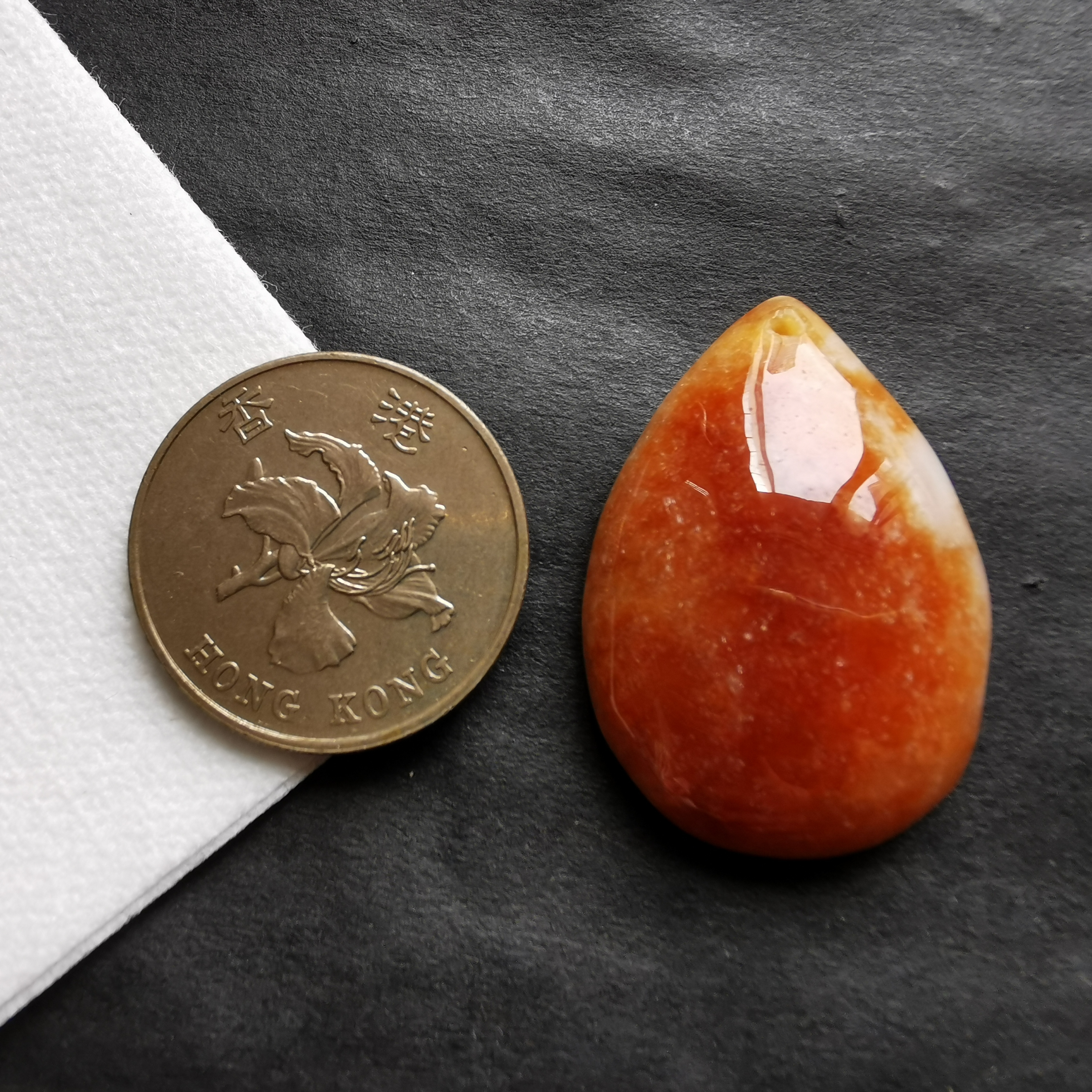 天然紅翡水滴吊墜, 天然翡翠A玉, 緬甸玉, Jade, Jadeite