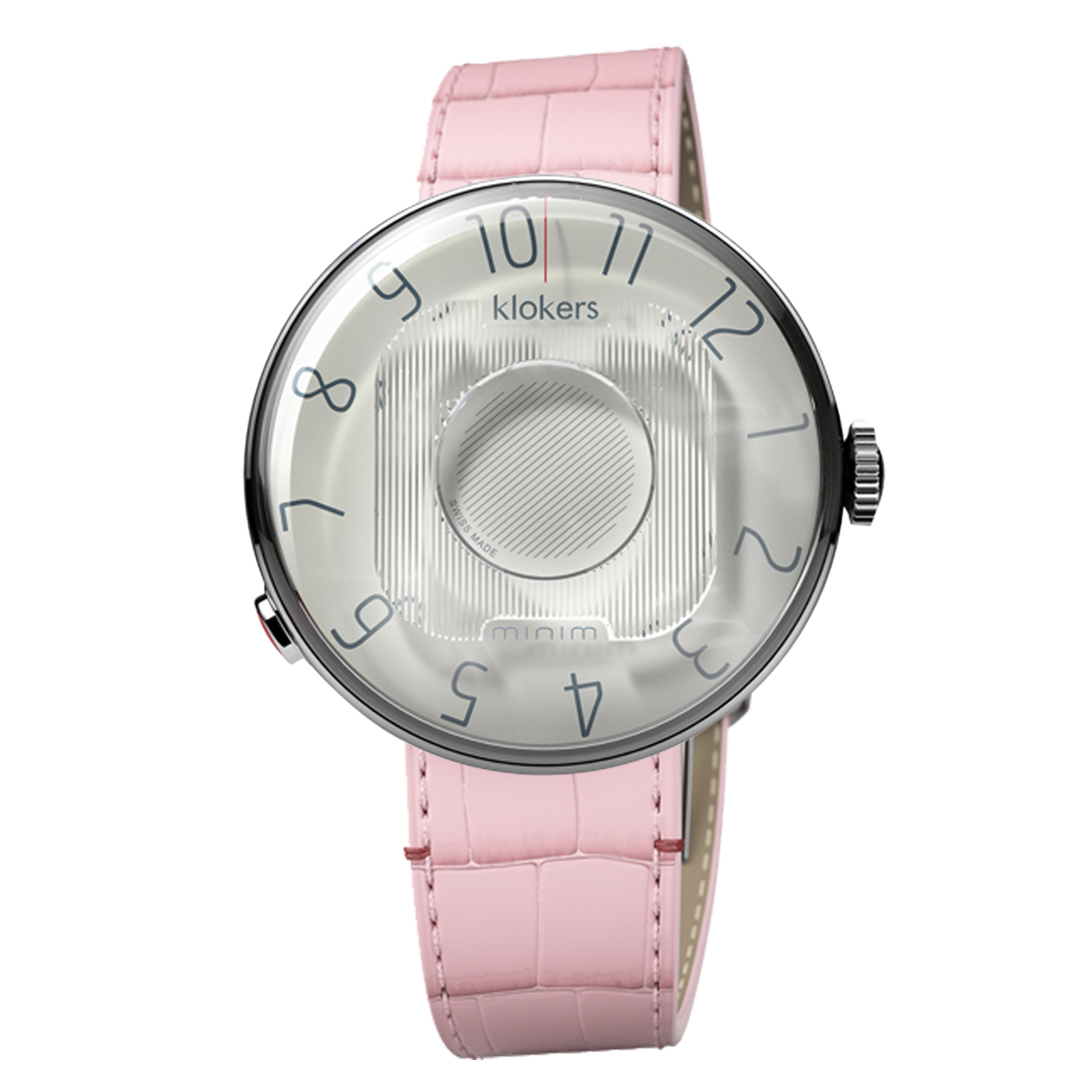 KLOK-08-M3 礦物灰色錶頭+皮革錶帶搭配摺疊錶扣