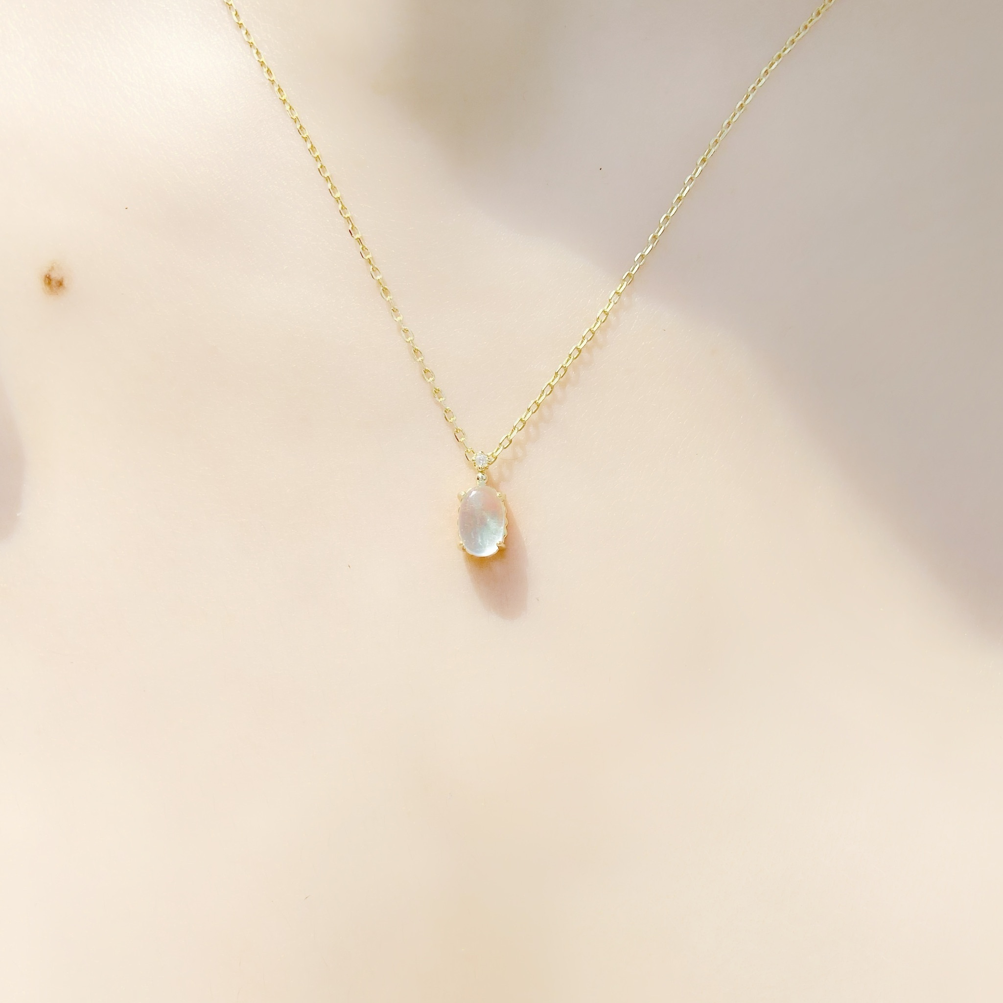| 925 Silver・ Gold・Aquamarine   | Light Of Ocean Necklace | NE0540 |