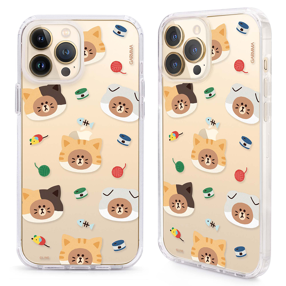 GARMMA LINE FRIENDS iPhone 13系列 二合一四角防摔保護套  喵喵日常