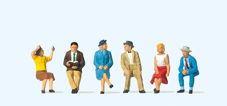 Preiser迷你小人 10021坐著的遊客