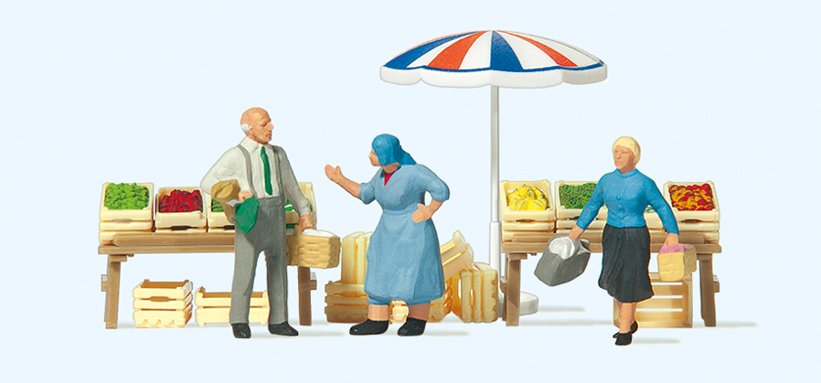 Preiser迷你小人 10056 市場攤位