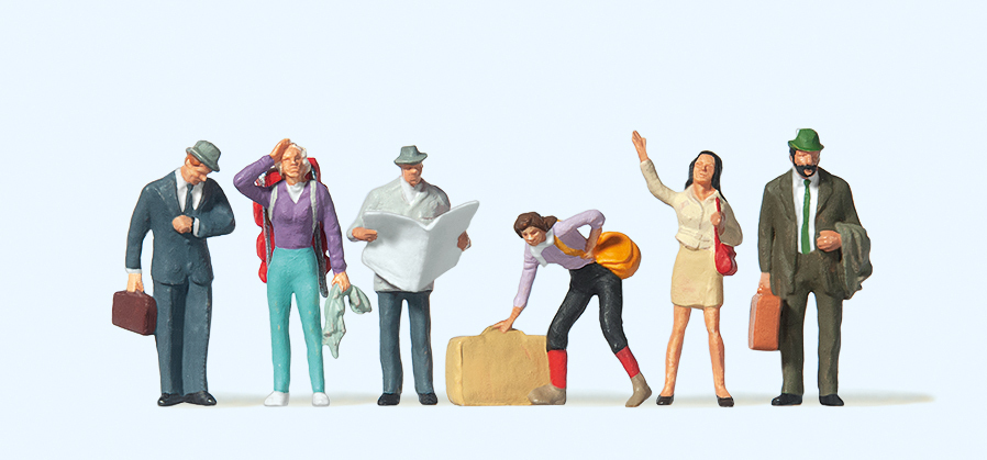 Preiser迷你小人 10379月台的旅人