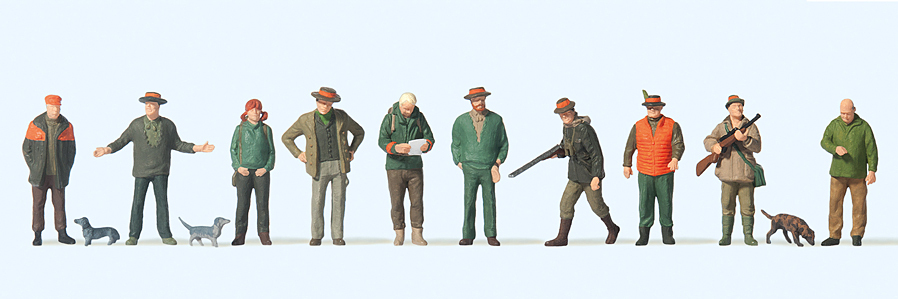 Preiser迷你小人 10803獵人及獵犬