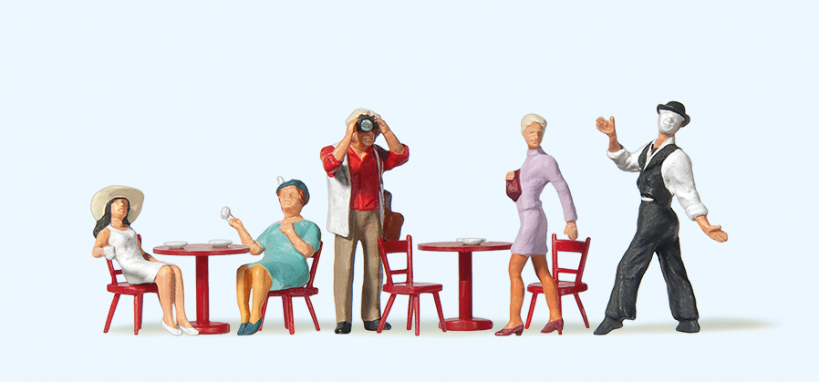 Preiser迷你小人 10348咖啡座與藝人