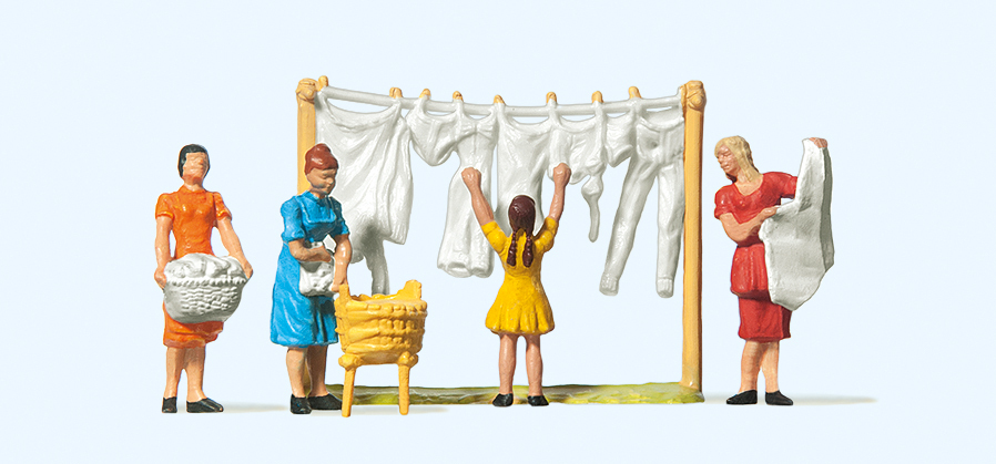 Preiser迷你小人 14050曬衣服
