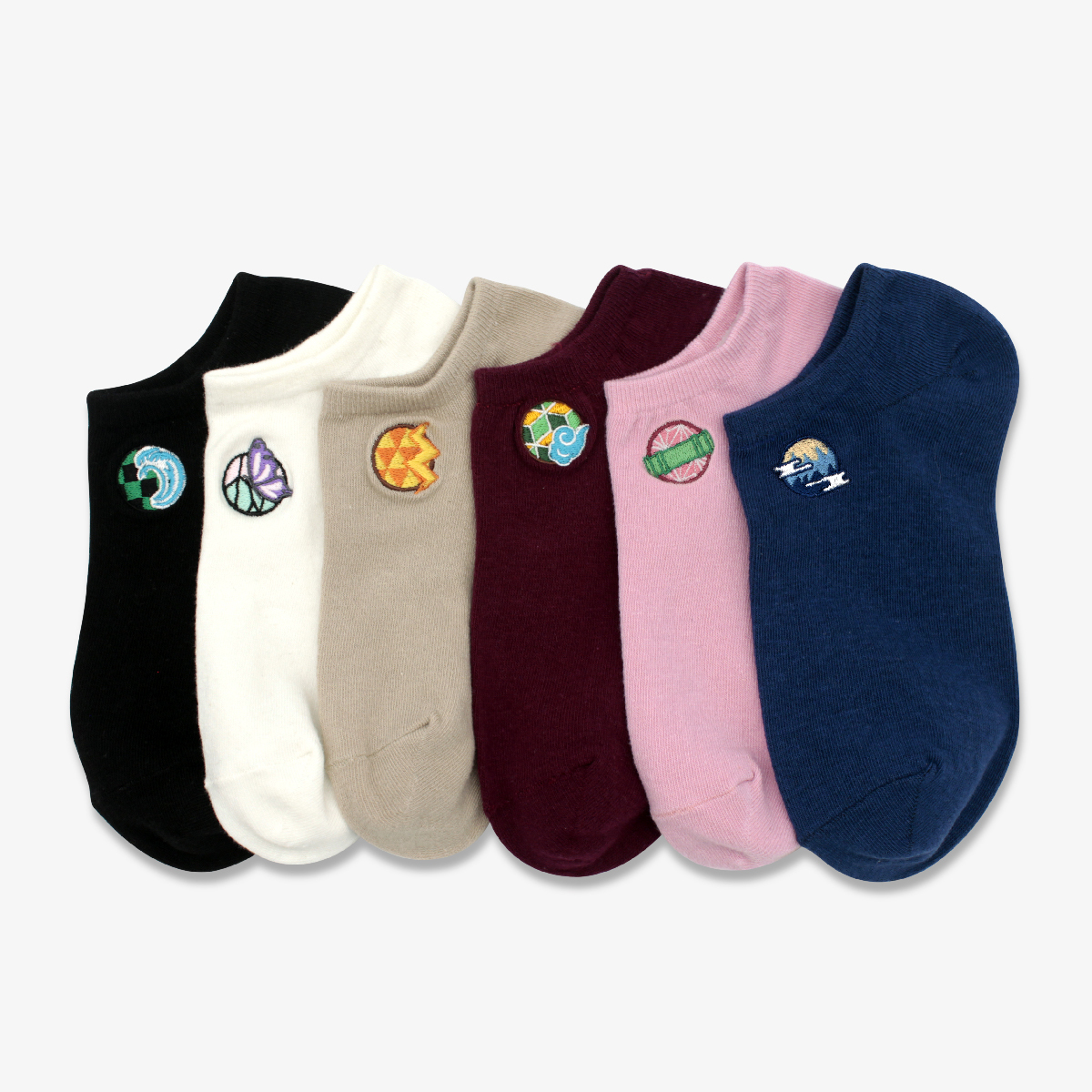 【肌柔】台灣製「防臭吸汗」和柄系列丨日系刺繡船襪(成人款)丨P1206-P1211