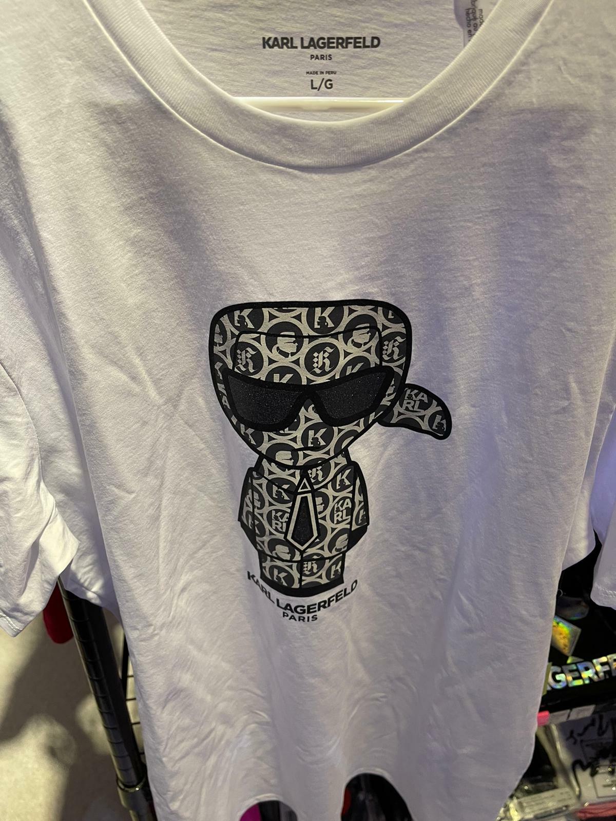 [S] KARL LAGERFELD MONOGRAM LOGO KARL TEE, WHITE , LM2G2284-WHT (SKL90)