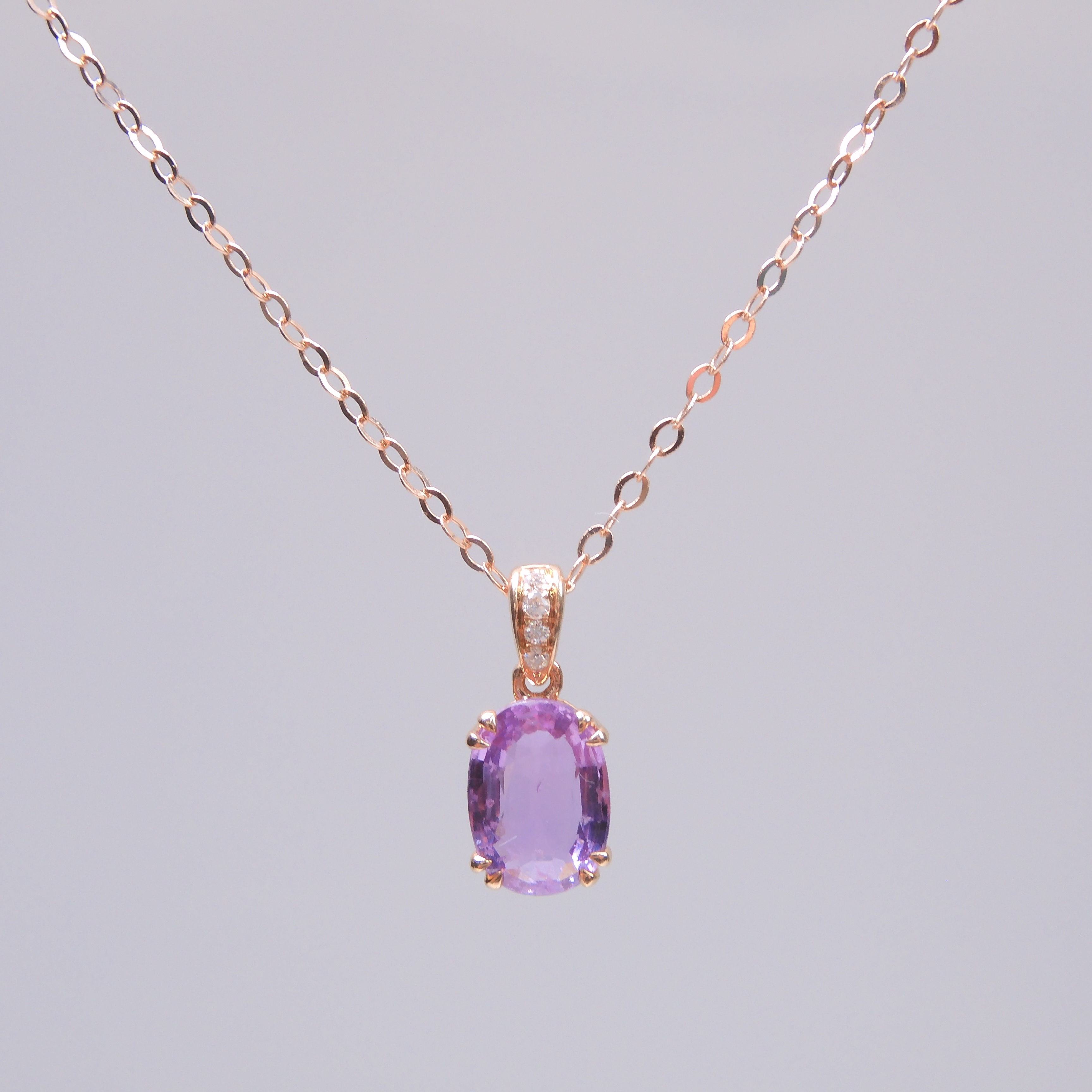18K金 0.89ct 紫色藍寶石項鏈