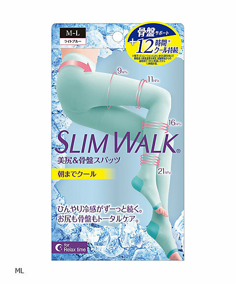 日本 SLIM WALK 冷感提臀美腿保健壓力瘦腿襪