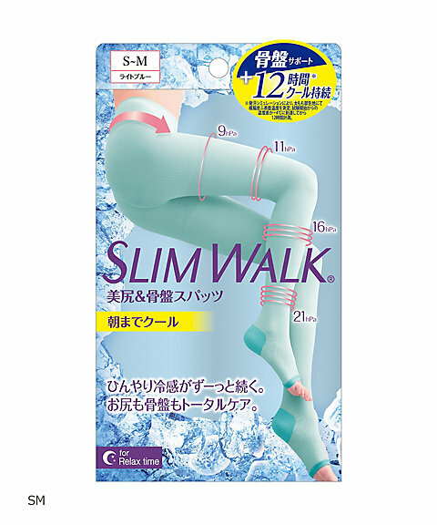 日本 SLIM WALK 冷感提臀美腿保健壓力瘦腿襪
