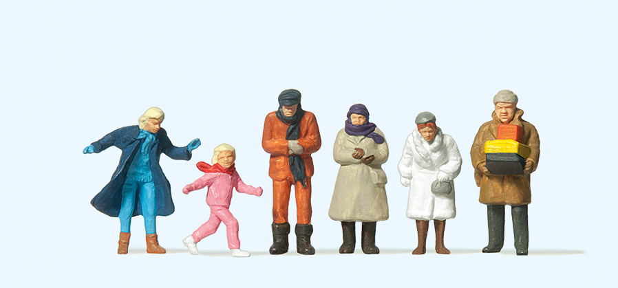 Preiser迷你小人 14037冬天路人